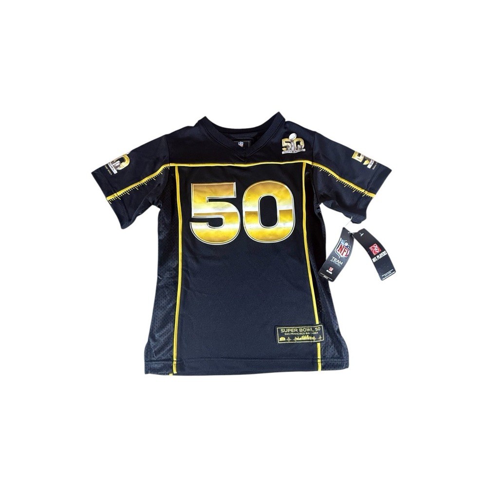 Super Bowl 50 Jersey Youth Small 7/8 Bay Area San Francisco NFL Black Girls - Picture 1 of 16